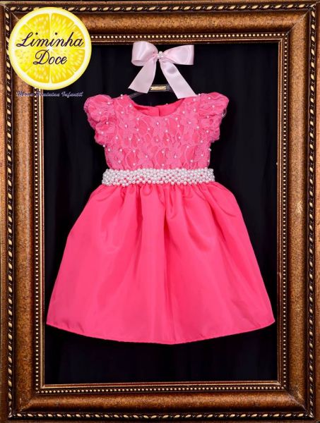 Vestido de festa infantil do tema pink