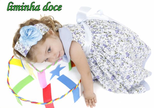 Vestido Floral Azul Bebê