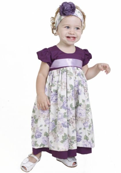 Vestido Floral com Violeta