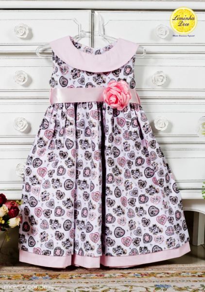 Vestido tema Fetsa Marrom e Rosa