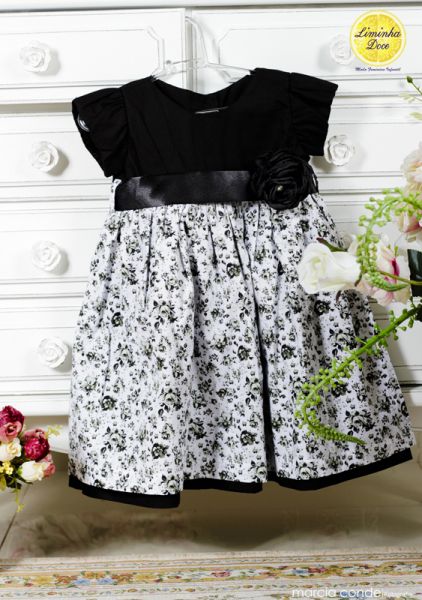 Vestido Estampado Preto