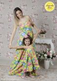 Vestido Tal Mãe Tal Filha Floral Amarelo